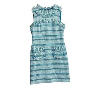 Tory Burch Tweed Dress Size 6 Business Sleeveless Sheath Curtis Green Runway